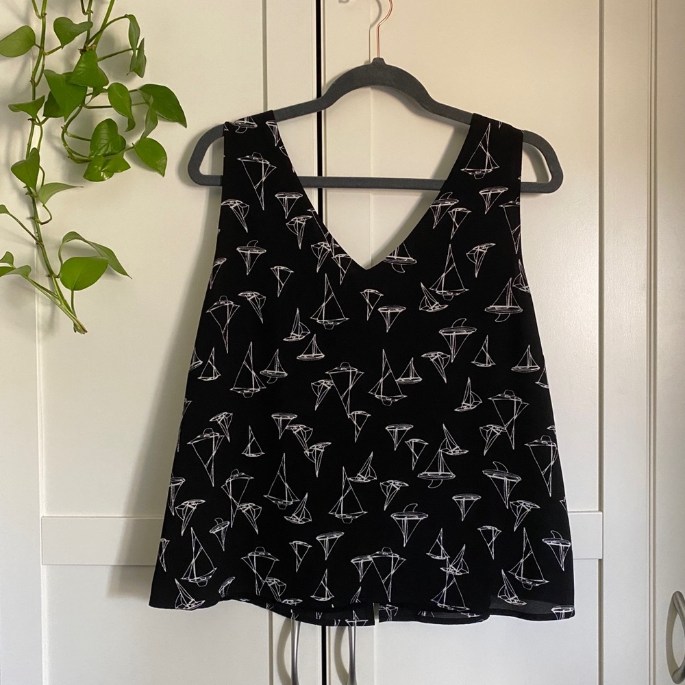 Monk & Lou Sailboat Patterned Blouse